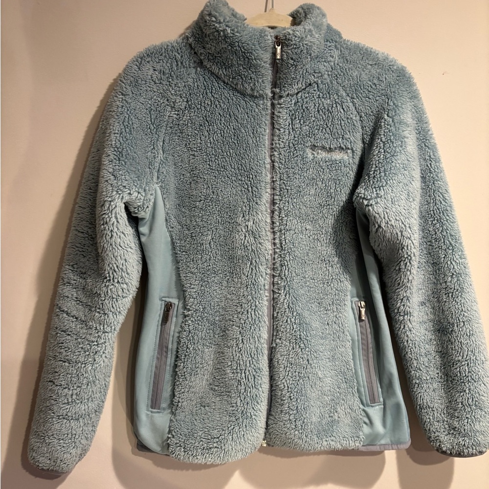 Columbia Women’s Fire Side II Sherpa Full Zip Fleece Jacket light Blue L - Picture 2 of 5